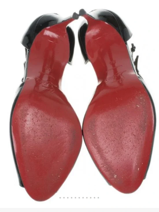 Christian Louboutin Black Patent Leather Delico 100' D'orsay Pumps Peep Toe 41 - Picture 5 of 16